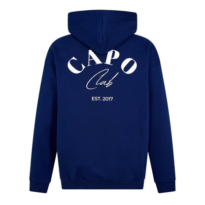 Navy-White - Back - Capo Mens Club Hoodie