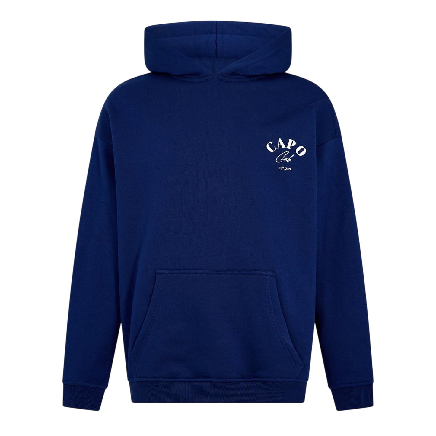 Navy-White - Front - Capo Mens Club Hoodie