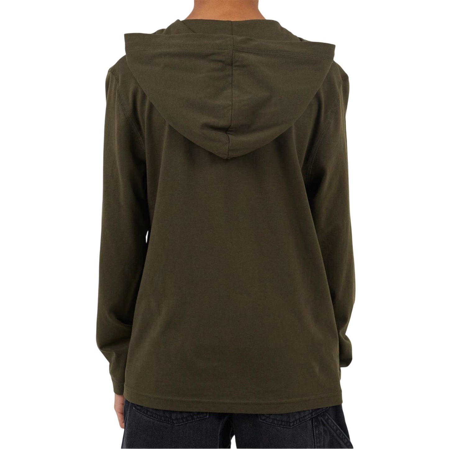 Khaki Green - Back - Brave Soul Boys Set-in Hoodie