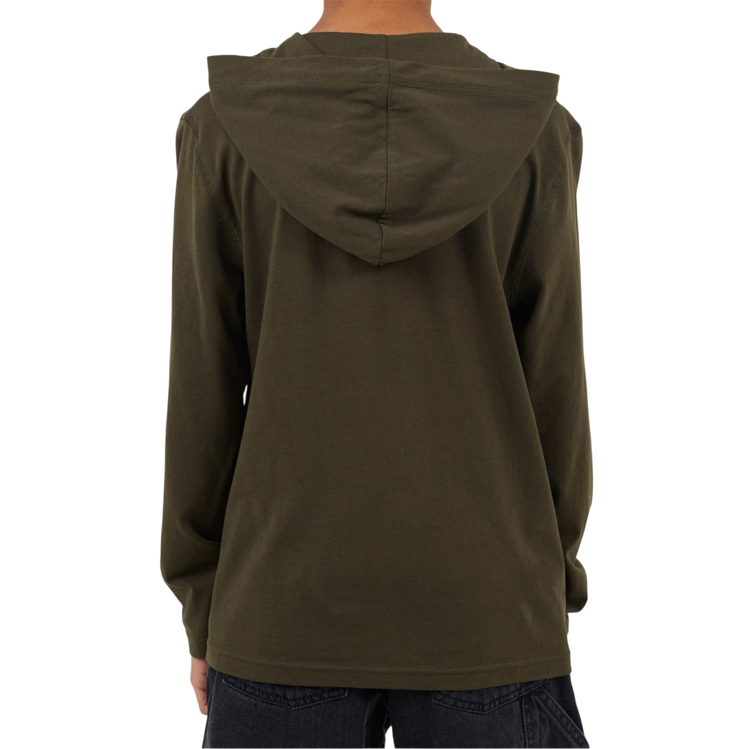 Khaki Green - Back - Brave Soul Boys Set-in Hoodie