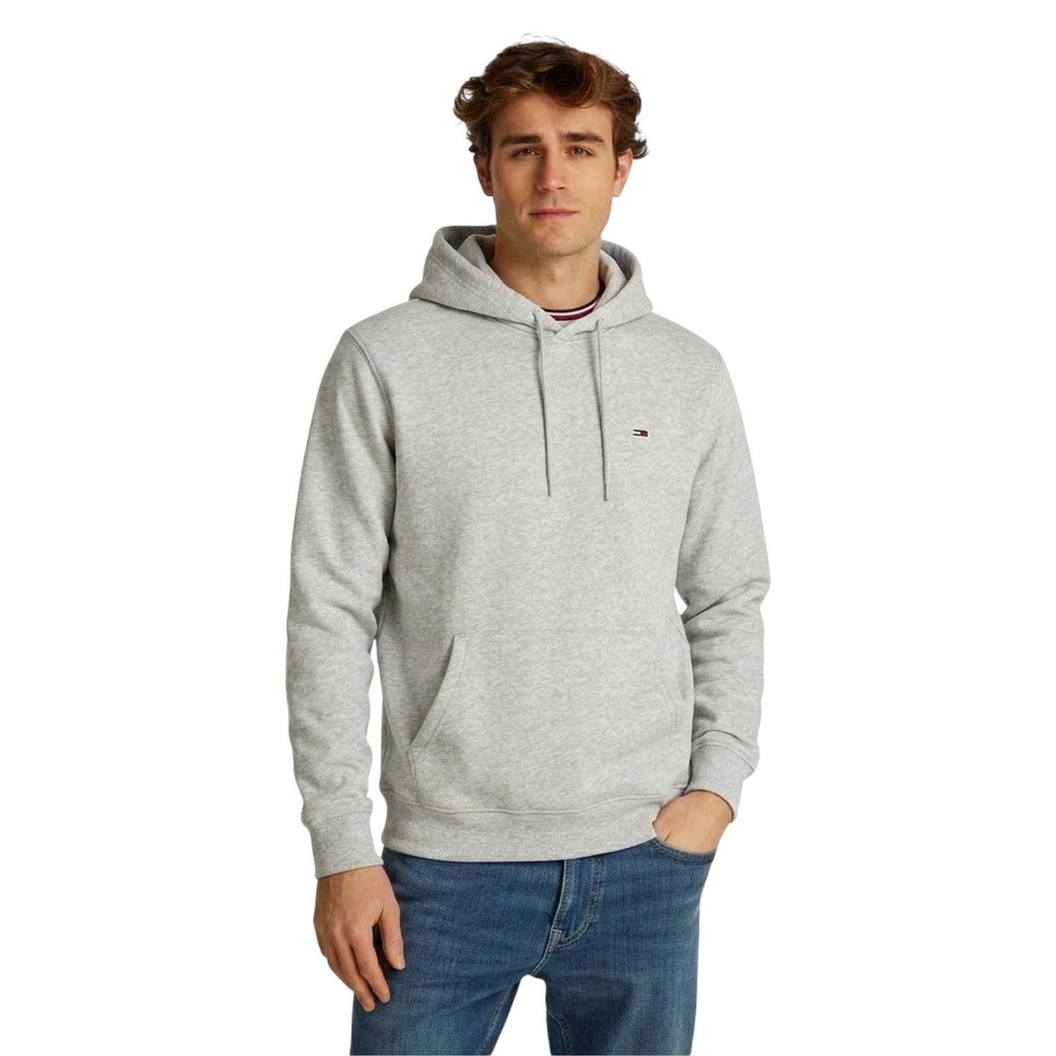 Silver Grey - Side - Tommy Jeans Mens Regular Hoodie