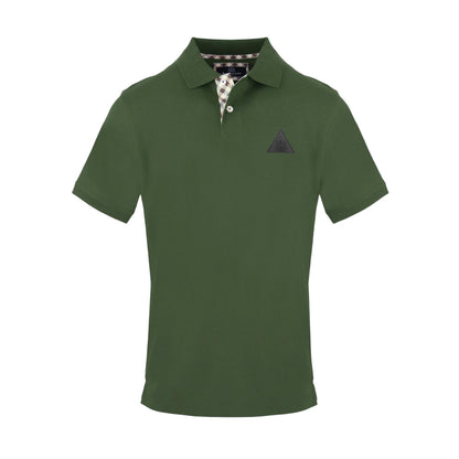 Military Green - Front - Aquascutum Mens Triangle Logo Collared Polo Shirt