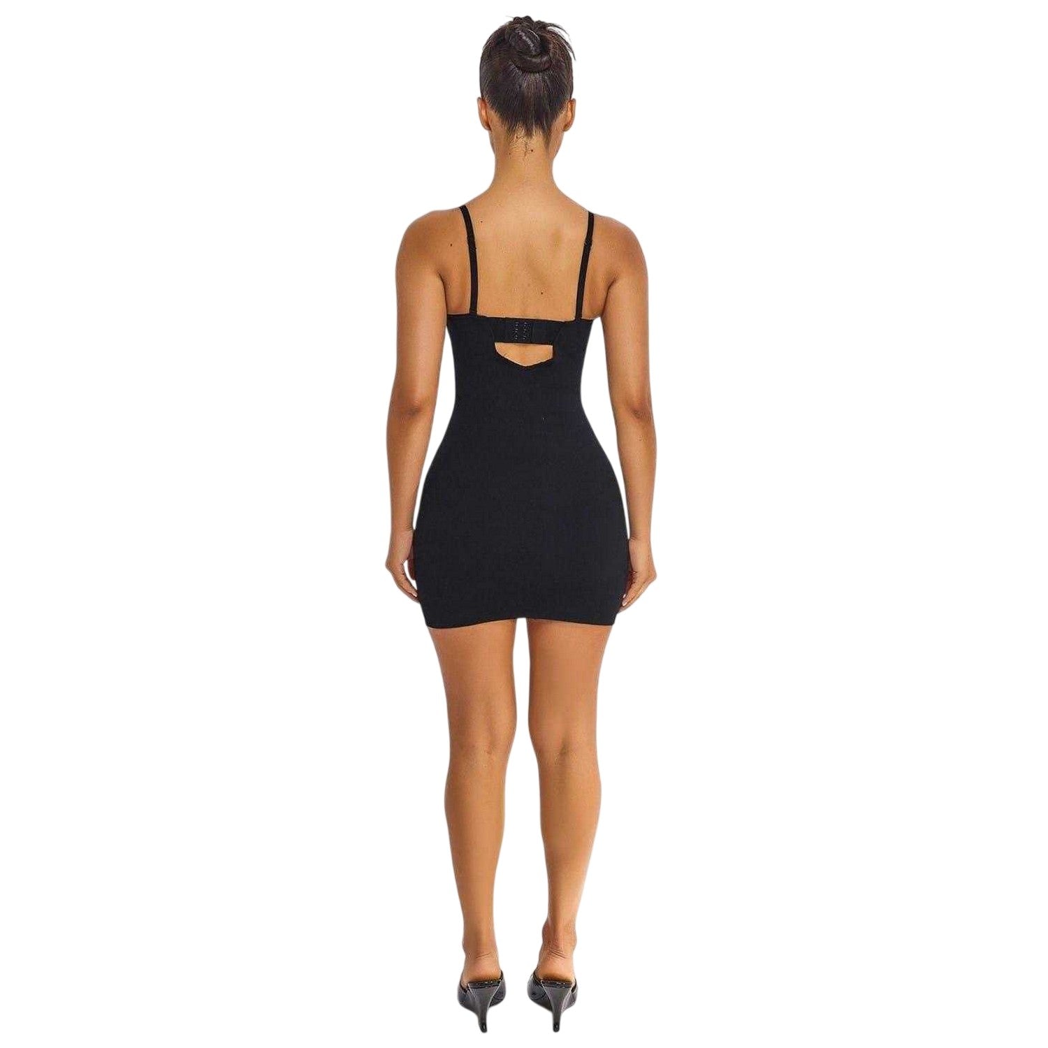 Black - Back - Mars Womens-Ladies Sculpted Sweetheart Sleeveless Mini Dress