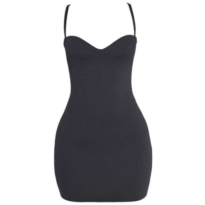 Black - Front - Mars Womens-Ladies Sculpted Sweetheart Sleeveless Mini Dress