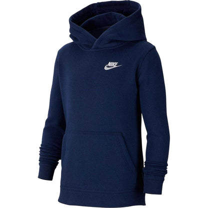 Navy - Front - Nike Boys Club Long-Sleeved Pullover Hoodie