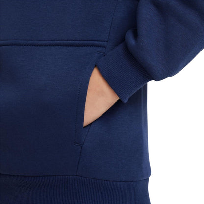 Navy - Side - Nike Boys Club Long-Sleeved Pullover Hoodie
