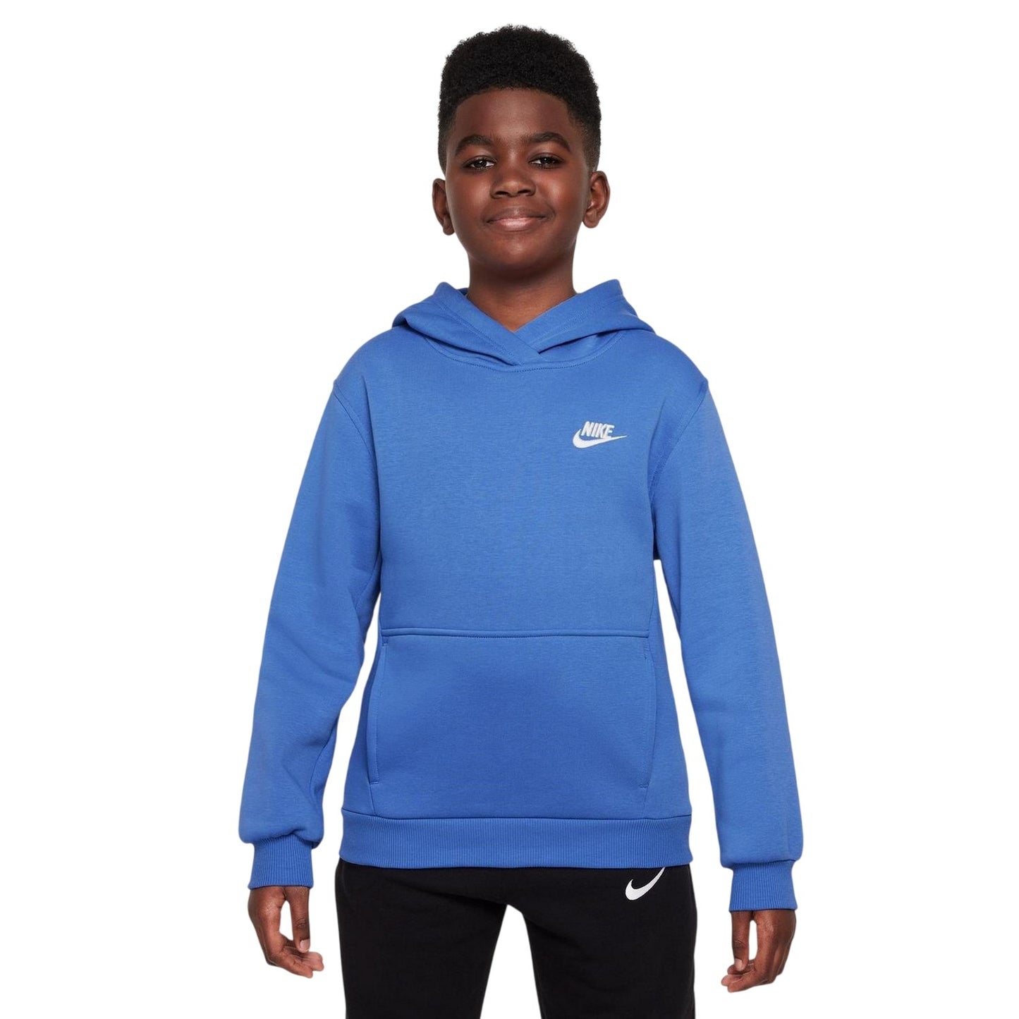Blue - Front - Nike Boys Club Long-Sleeved Pullover Hoodie
