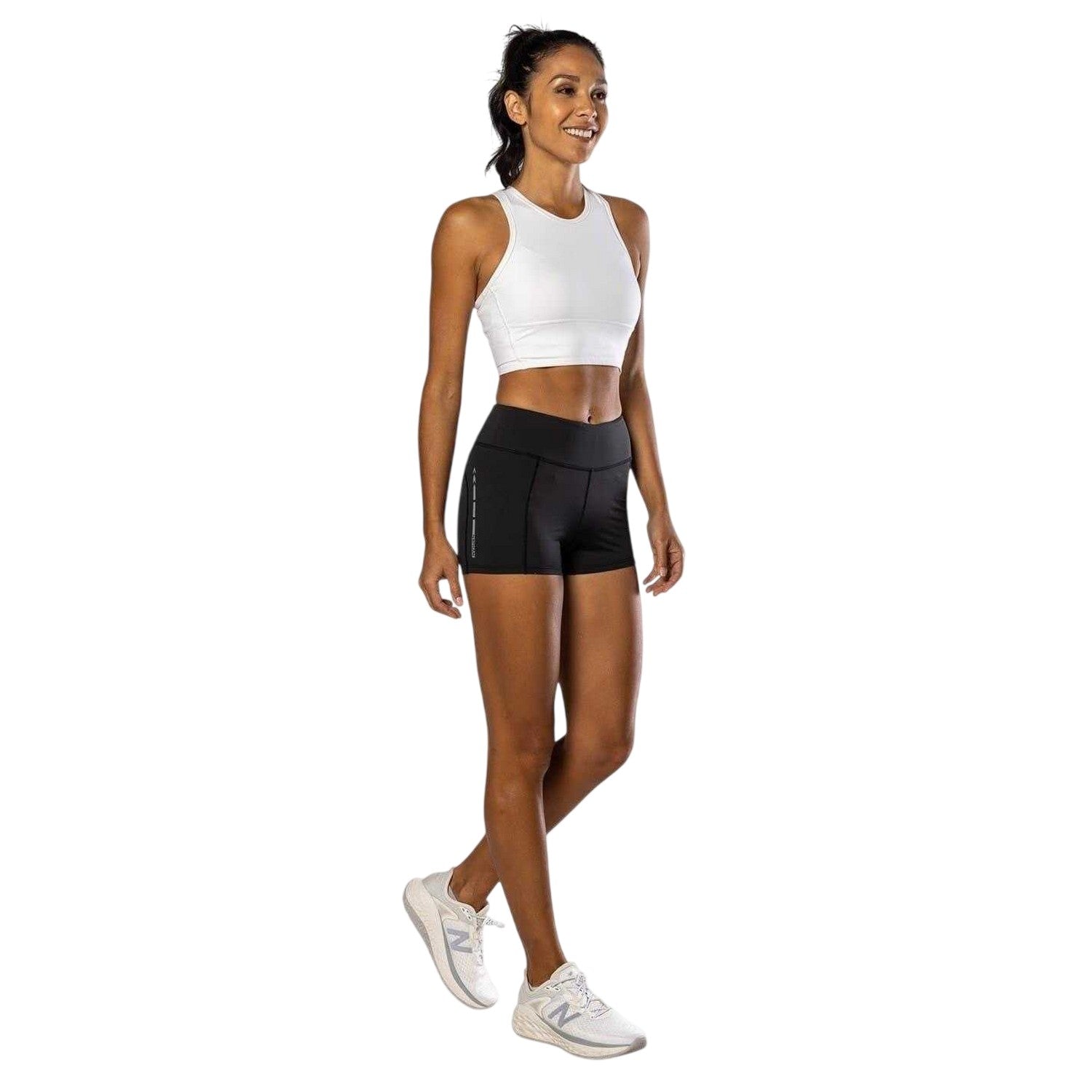 Black - Lifestyle - Nathan Womens-Ladies Slim Cycling Shorts