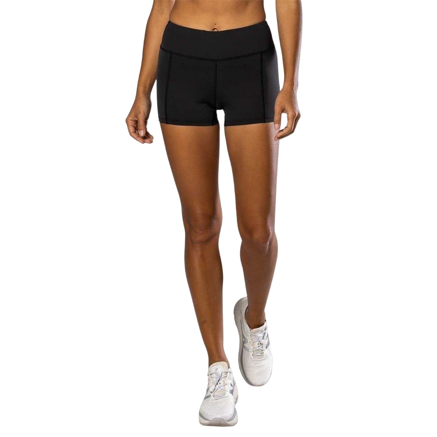 Black - Front - Nathan Womens-Ladies Slim Cycling Shorts