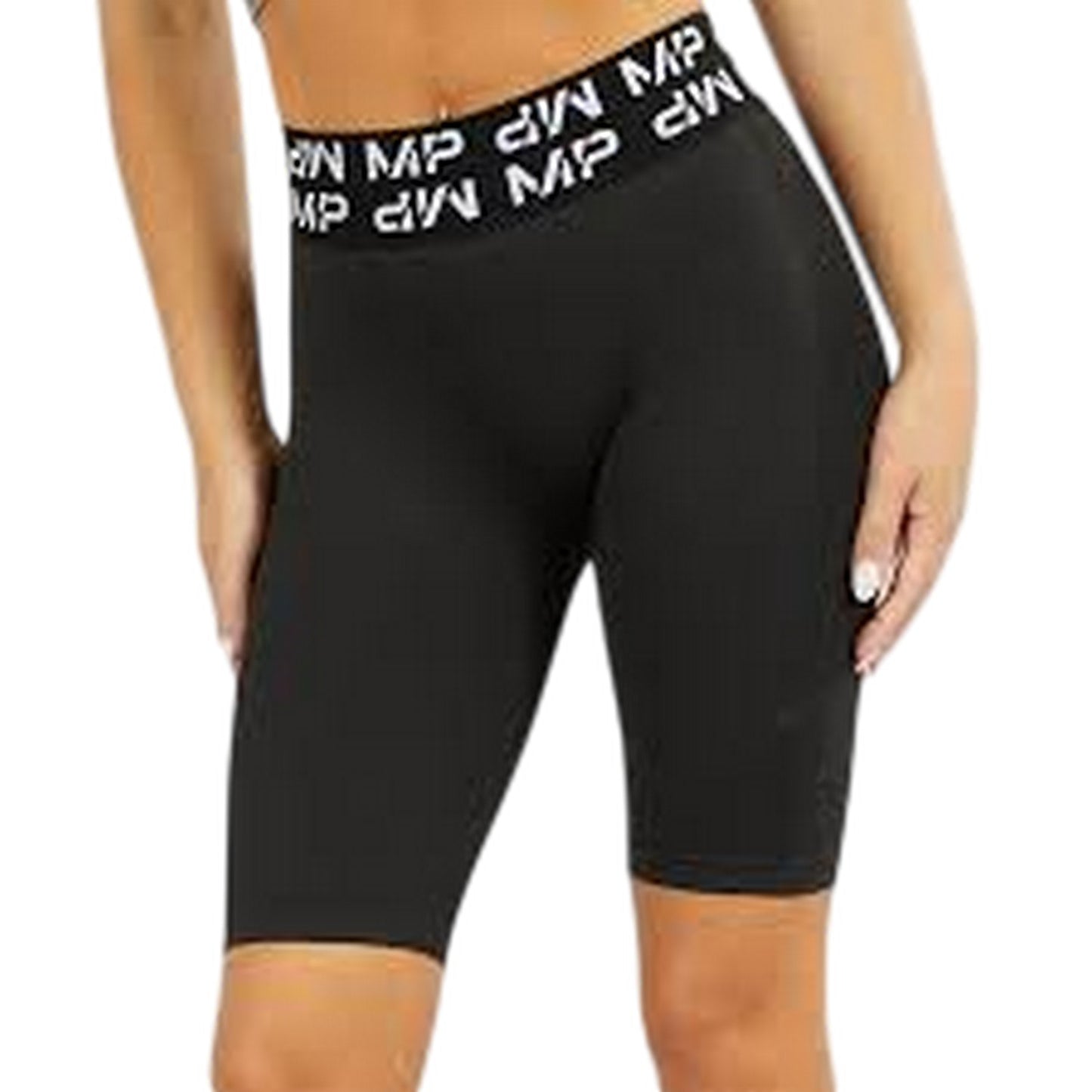Black - Side - MyProtein Womens-Ladies Slim Cycling Shorts