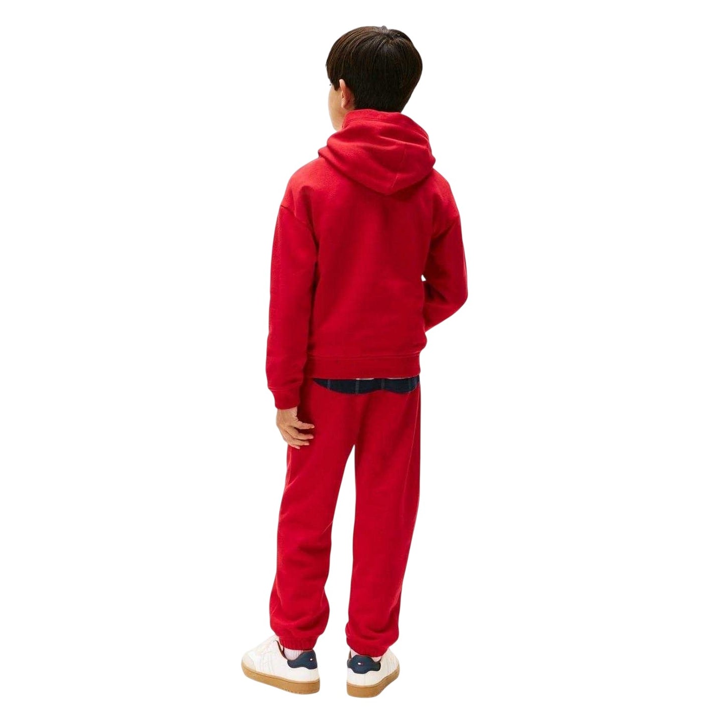 Red X - Back - Tommy Hilfiger Childrens-Kids Flag Logo Drawstring Hoodie