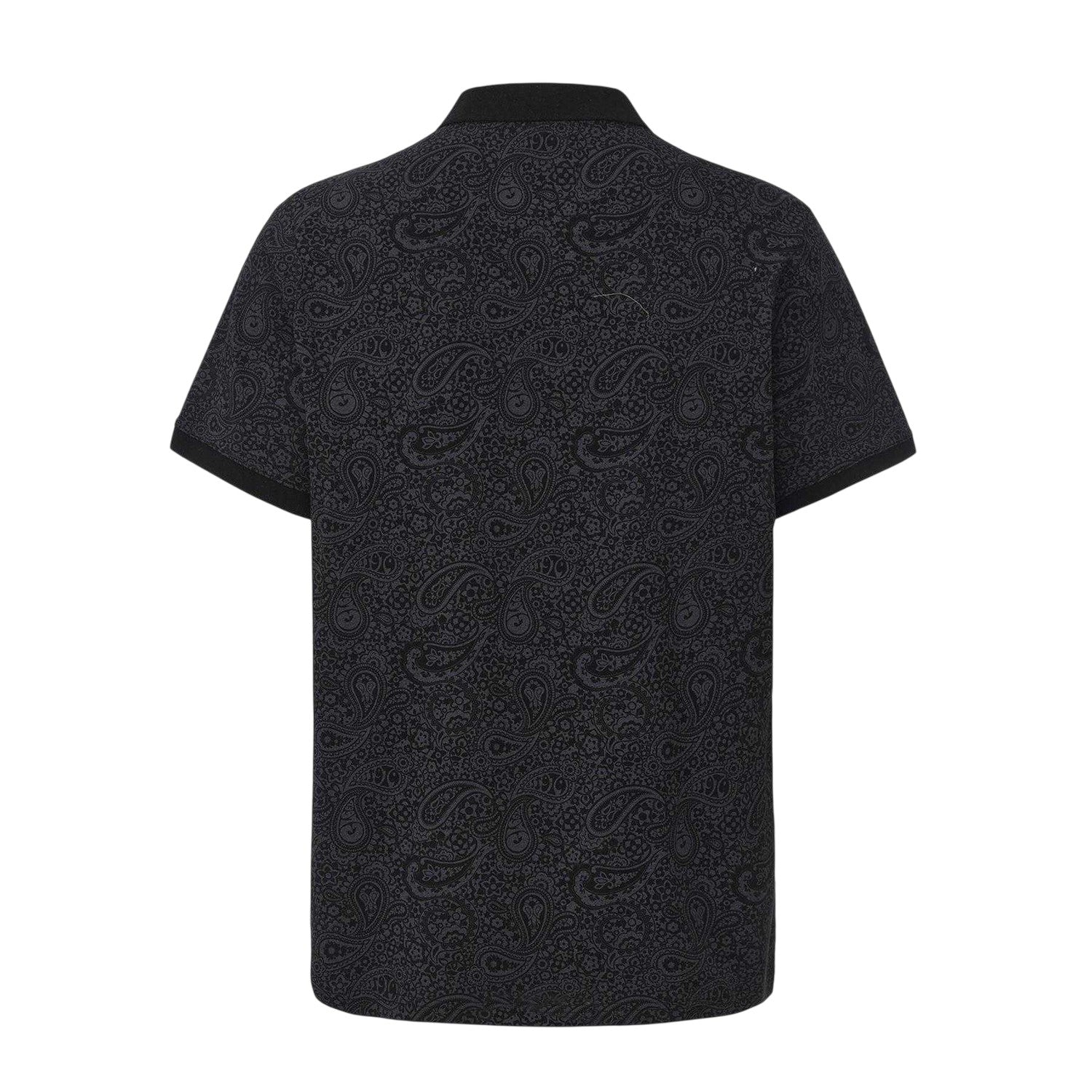 Black - Back - Pretty Green Mens Paisley Polo Shirt