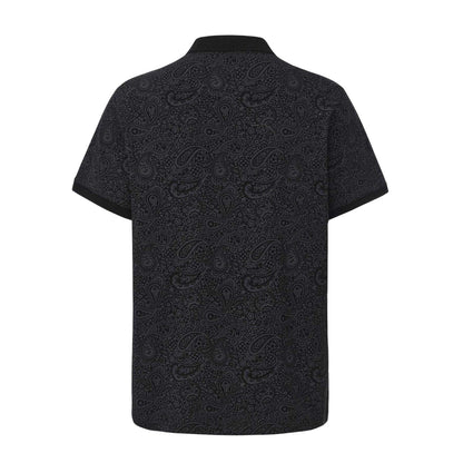 Black - Back - Pretty Green Mens Paisley Polo Shirt