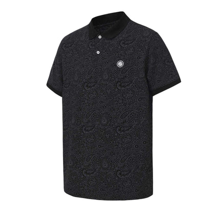 Black - Side - Pretty Green Mens Paisley Polo Shirt