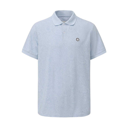 Navy - Front - Pretty Green Mens Paisley Polo Shirt