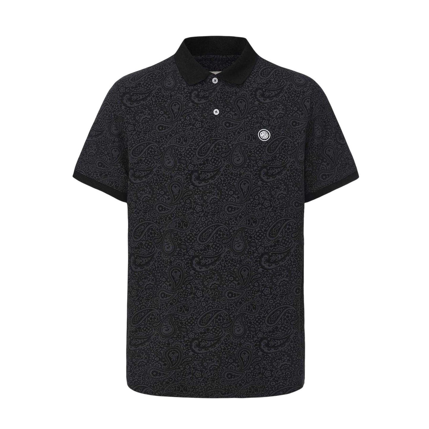 Black - Front - Pretty Green Mens Paisley Polo Shirt