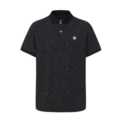 Black - Front - Pretty Green Mens Paisley Polo Shirt