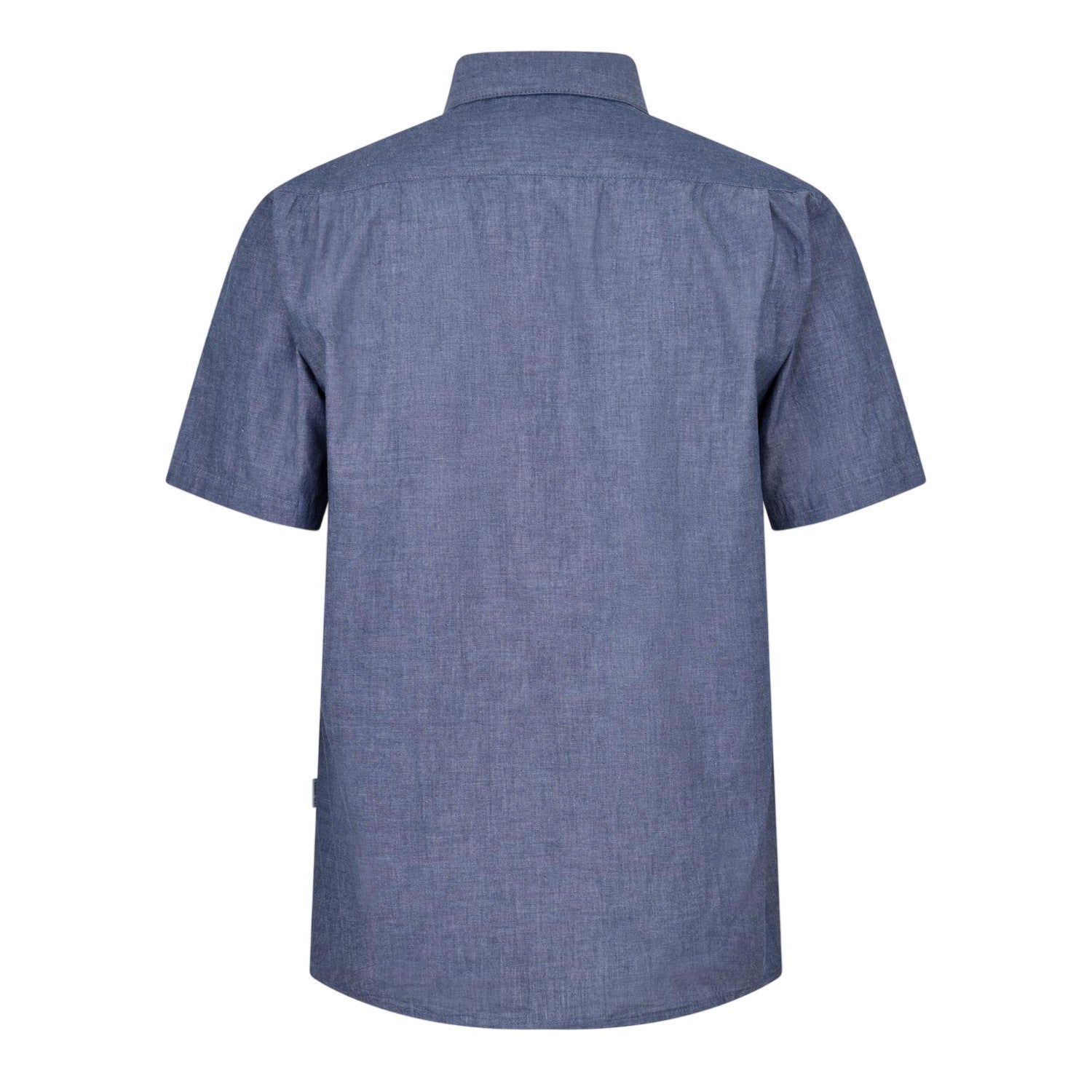 Dark Indigo - Back - Peter Werth Mens Leo Collared Short-Sleeved Shirt