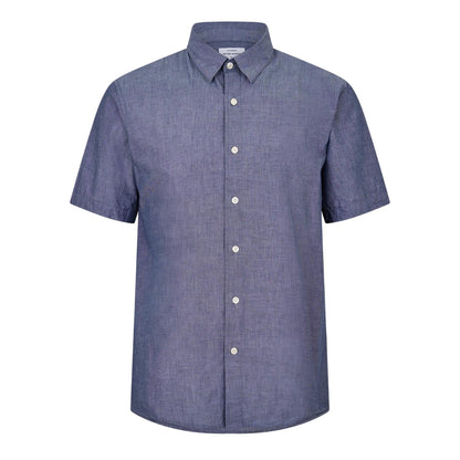 Dark Indigo - Front - Peter Werth Mens Leo Collared Short-Sleeved Shirt