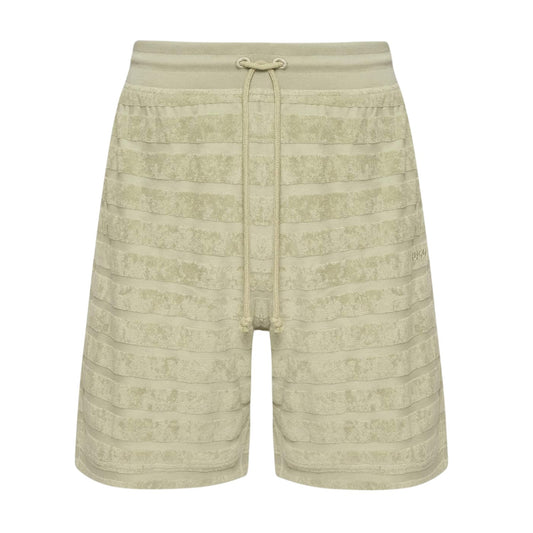 Green - Front - Hugo Mens Dutowel Horizontal Stripe Sweat Shorts