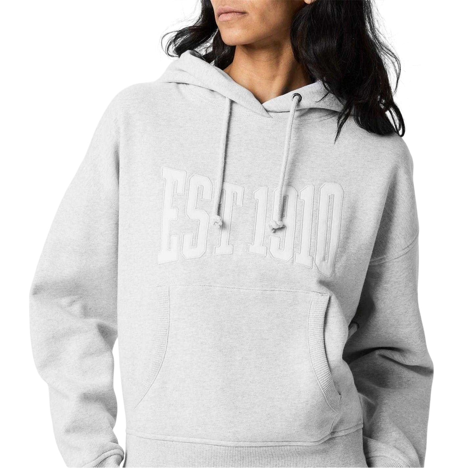 Grey Marl Marl - Side - Everlast Womens-Ladies Est 1910 Logo Hoodie