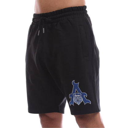 Black - Side - Avirex Mens Juniper Fleece Sweat Shorts