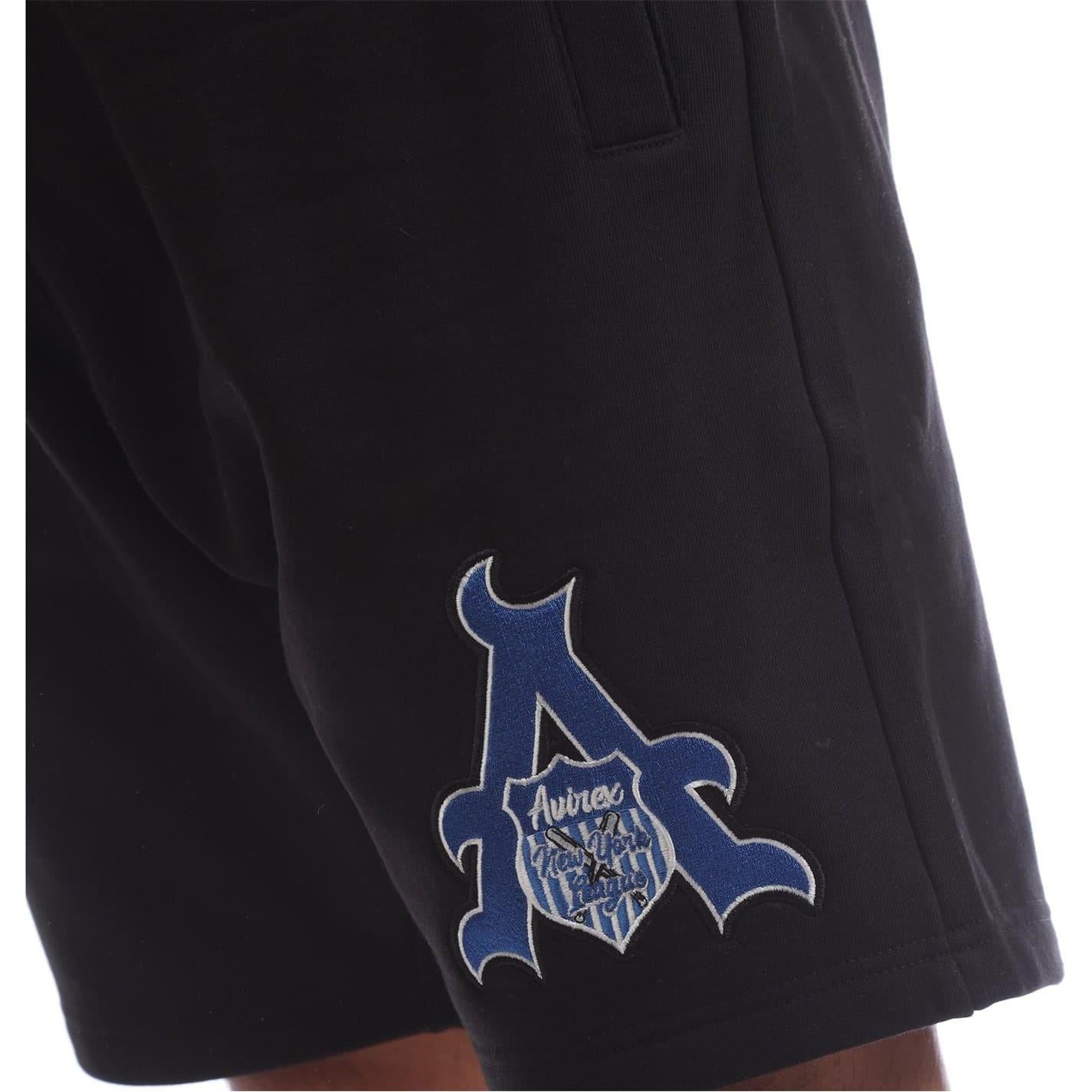 Black - Lifestyle - Avirex Mens Juniper Fleece Sweat Shorts