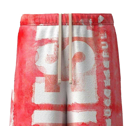 Red - Side - Diesel Mens Marshy Sweat Shorts
