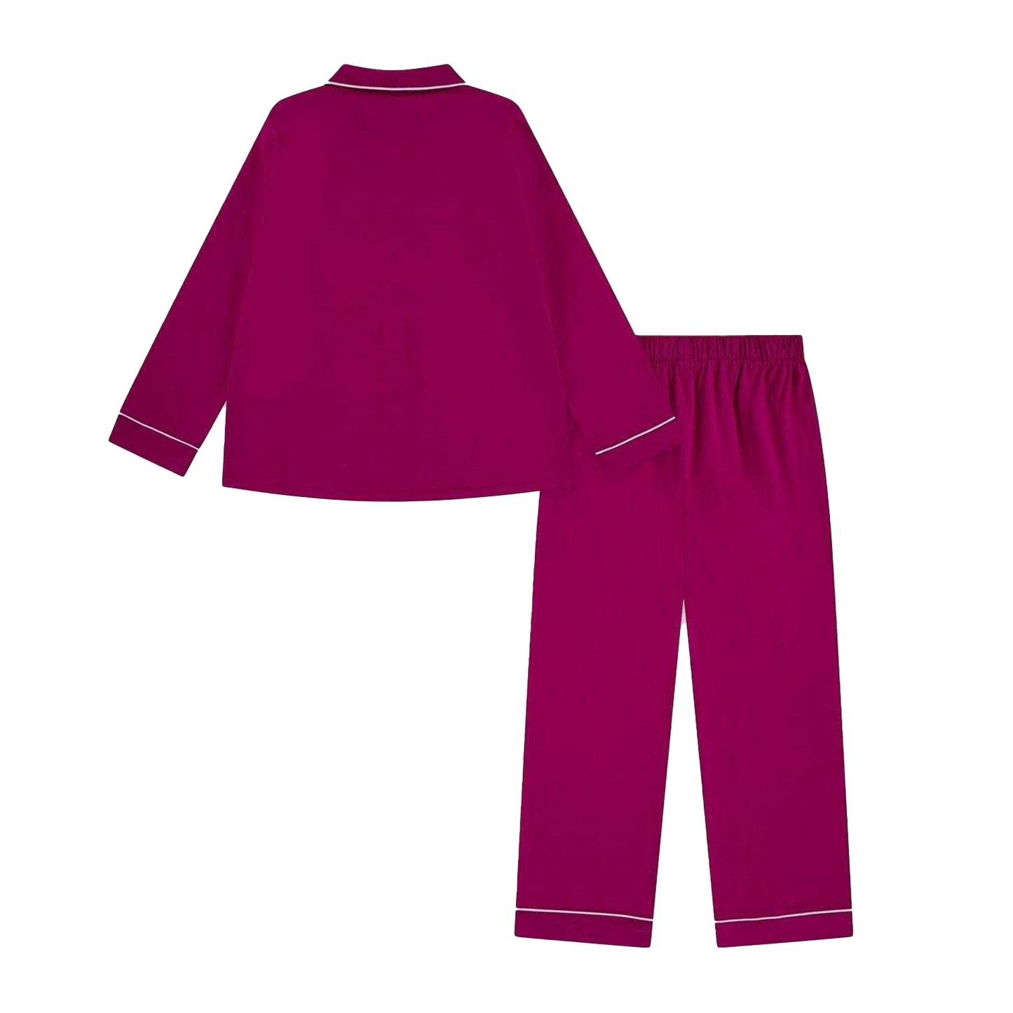 Pink - Back - Ralph Lauren Childrens-Kids Classics Collared Long Pyjama Set