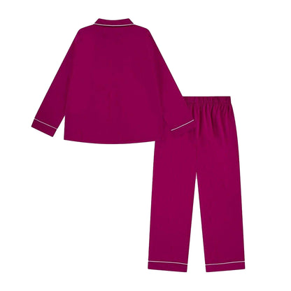 Pink - Back - Ralph Lauren Childrens-Kids Classics Collared Long Pyjama Set