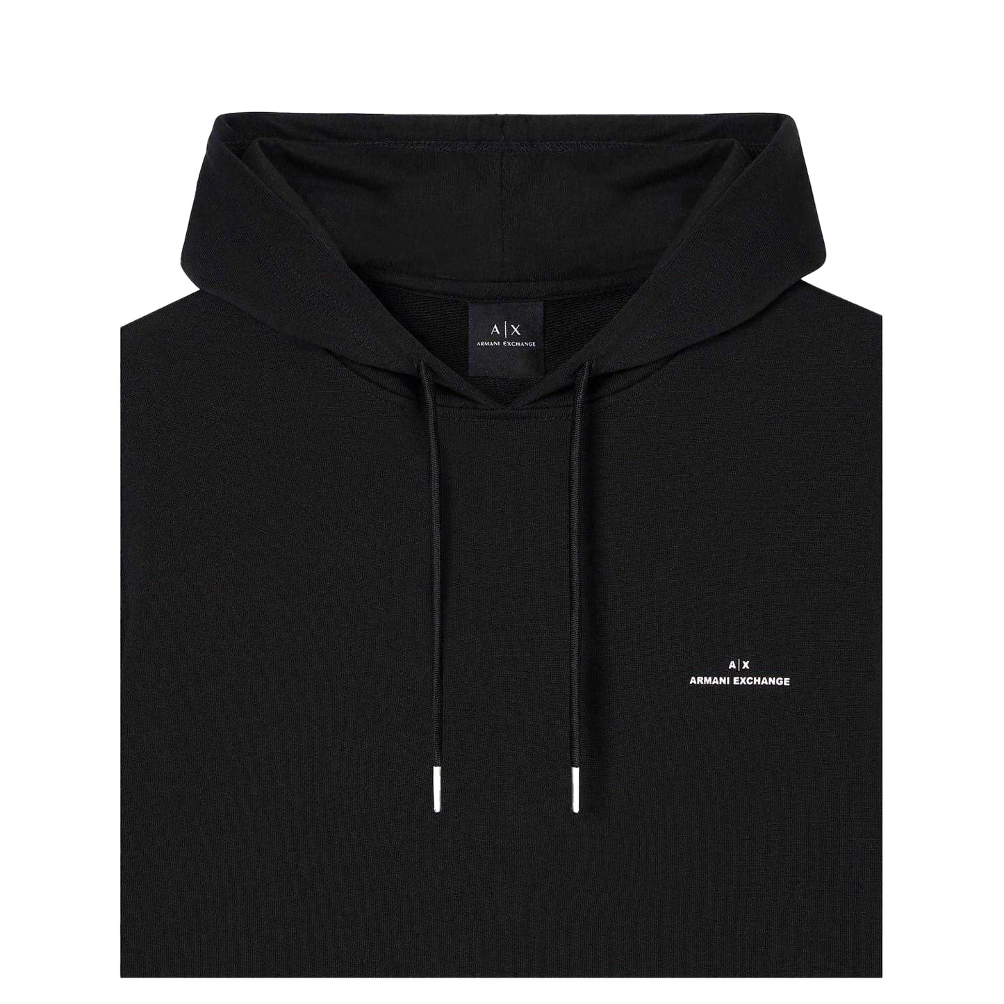 Black - Side - Armani Exchange Mens Tailored Pullover Hoodie