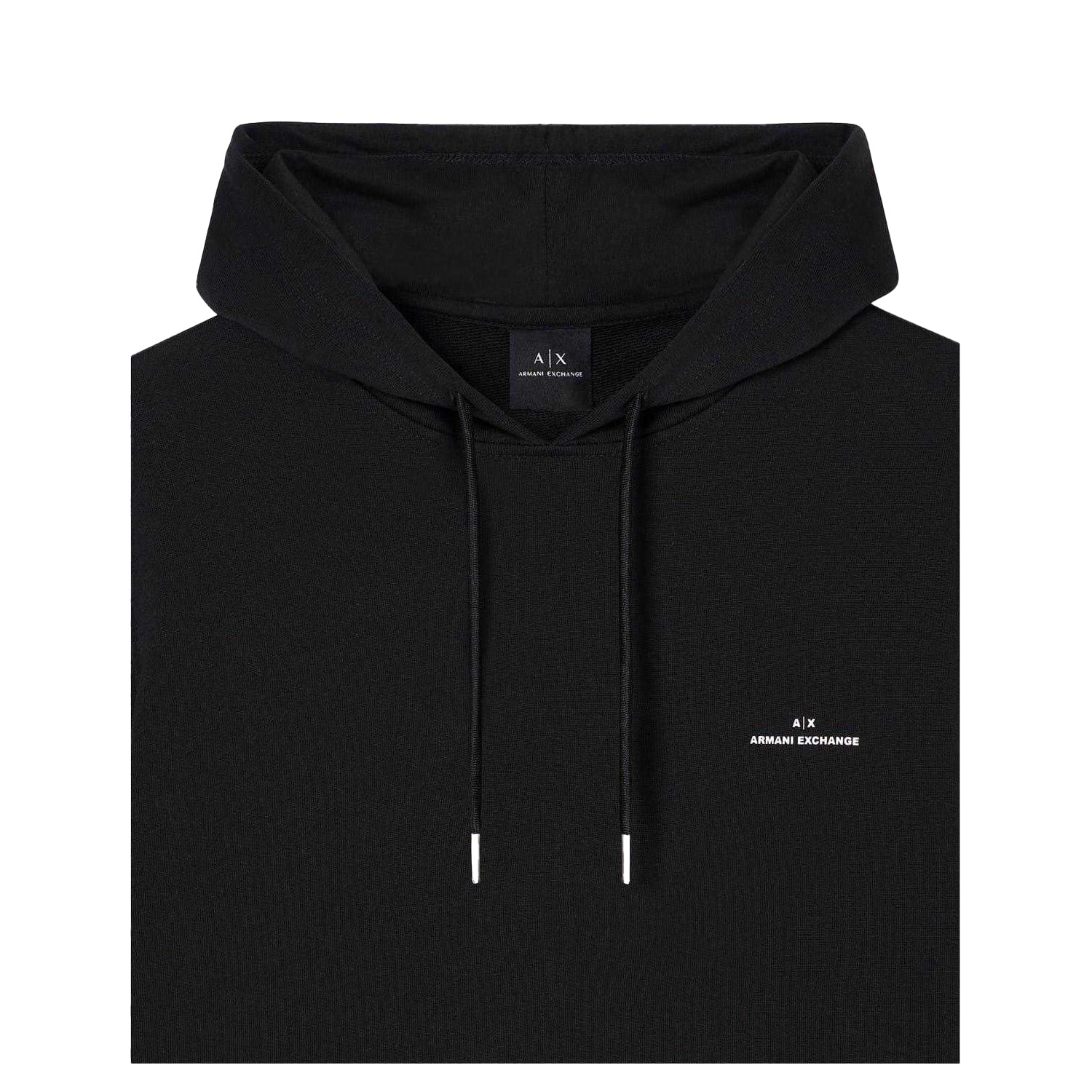Black - Side - Armani Exchange Mens Tailored Pullover Hoodie