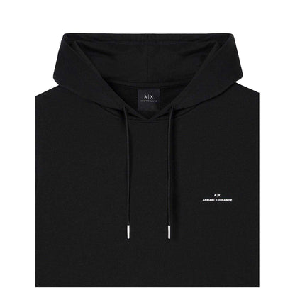 Black - Side - Armani Exchange Mens Tailored Pullover Hoodie