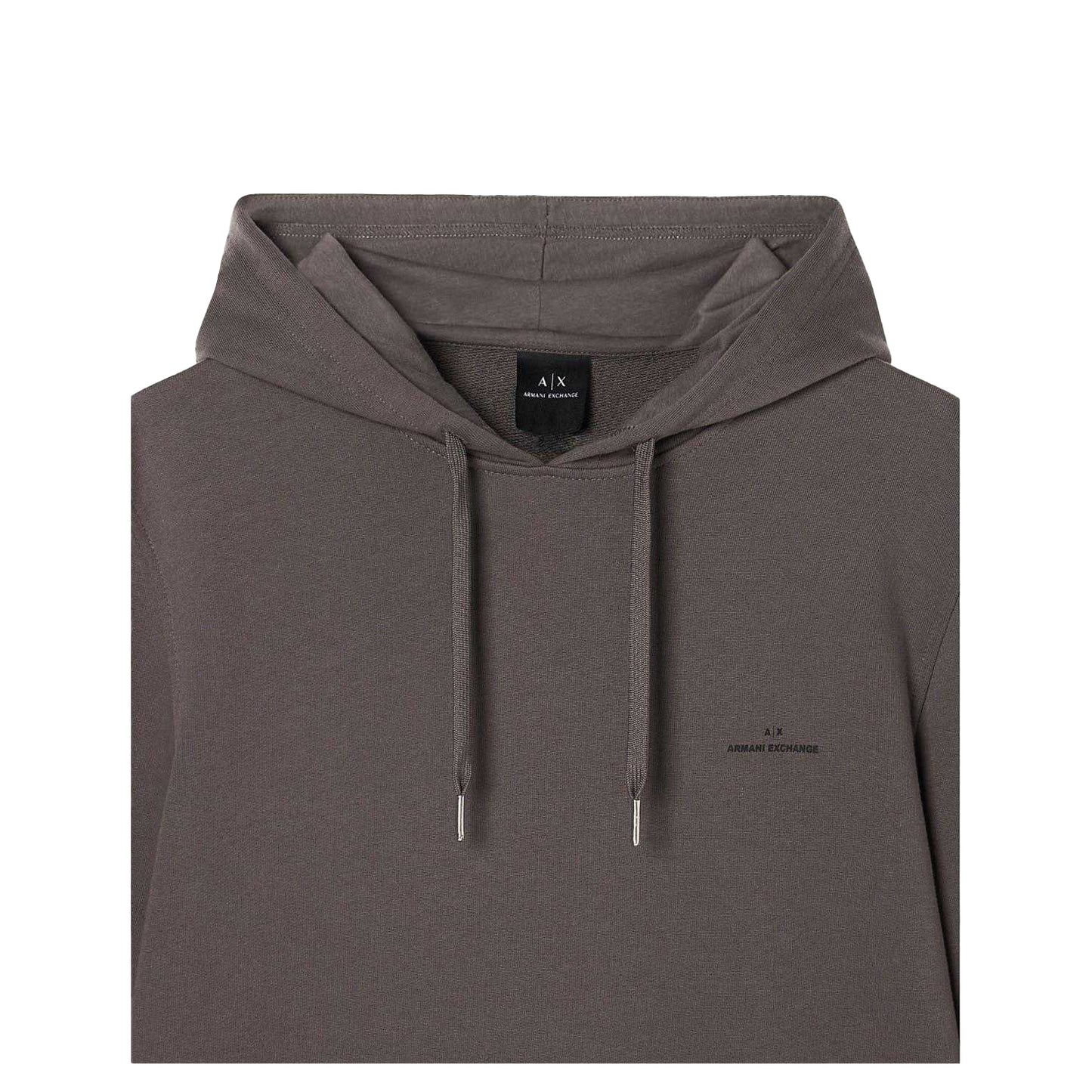 Gull Grey - Side - Armani Exchange Mens Tailored Pullover Hoodie
