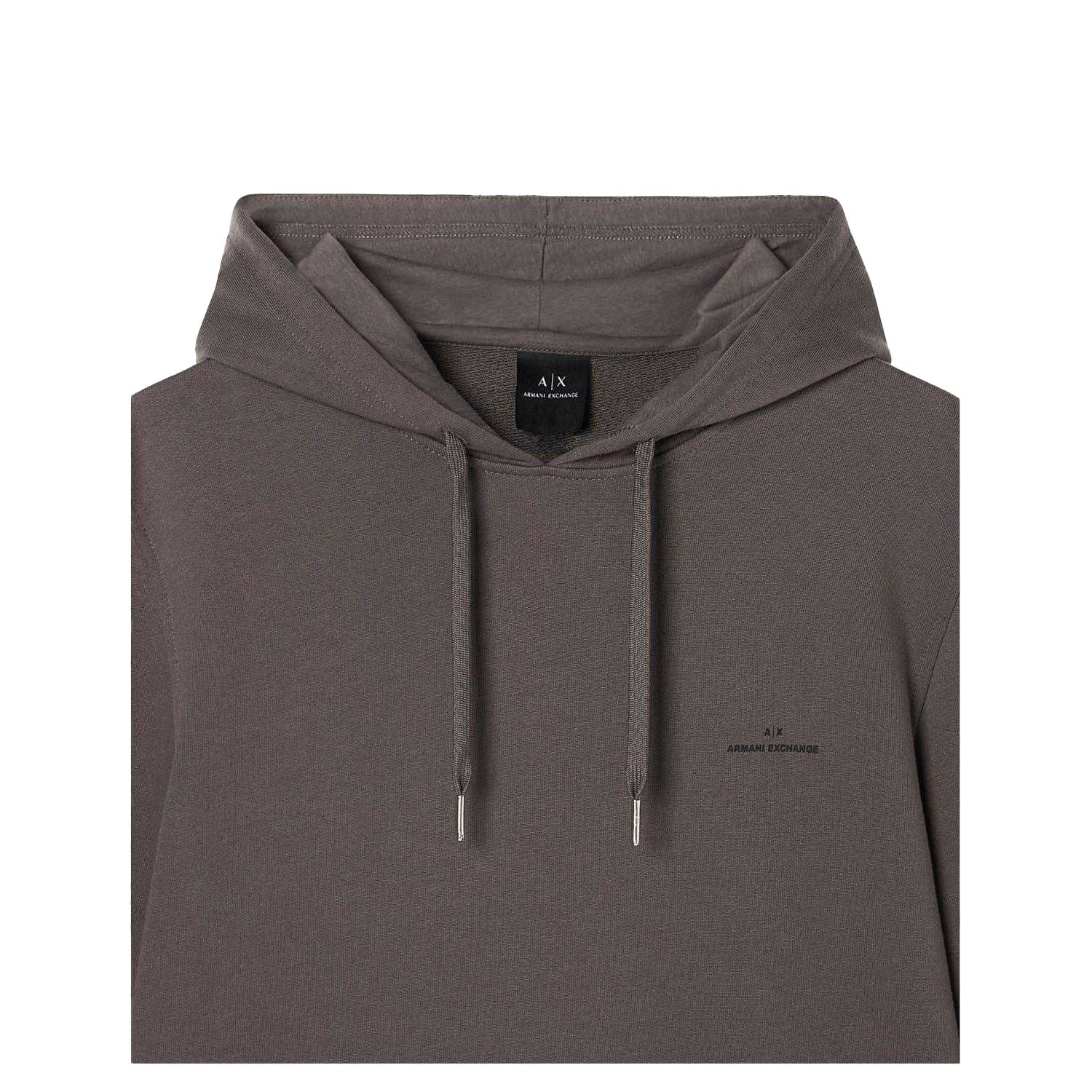 Gull Grey - Side - Armani Exchange Mens Tailored Pullover Hoodie