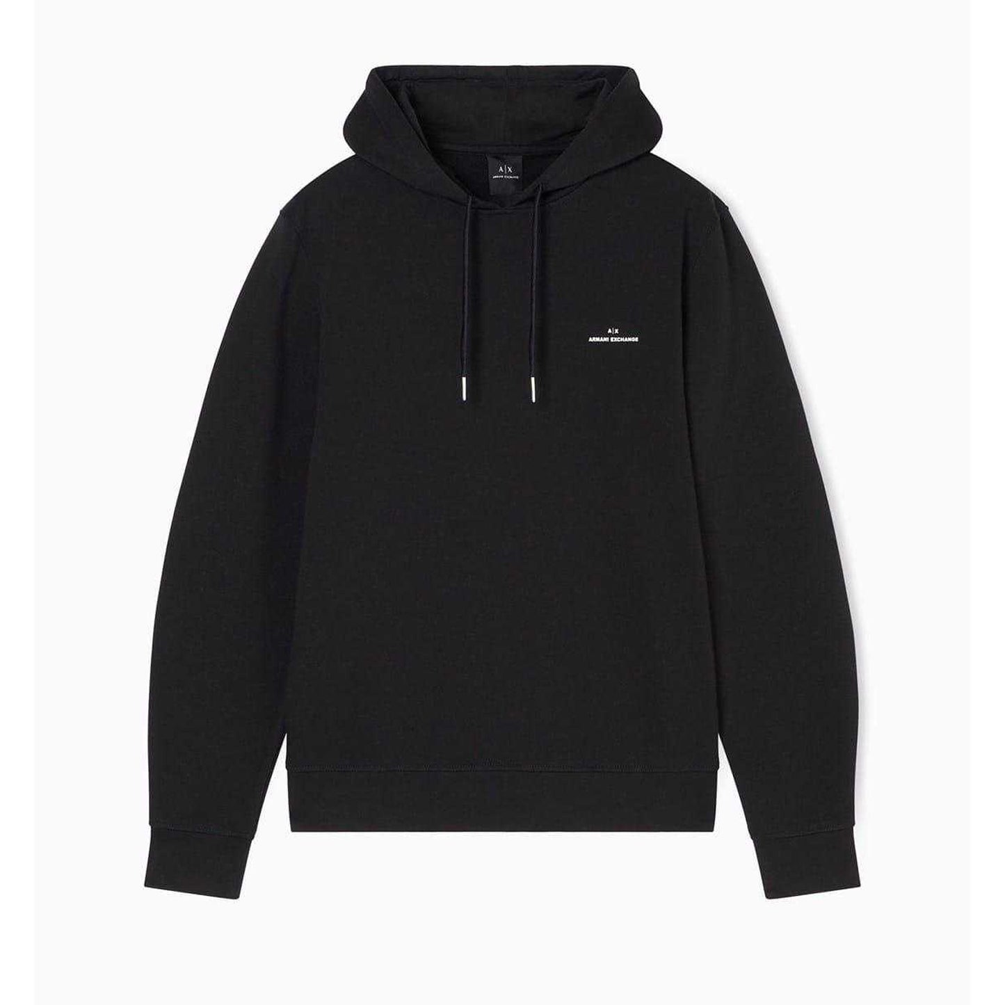 Black - Front - Armani Exchange Mens Tailored Pullover Hoodie
