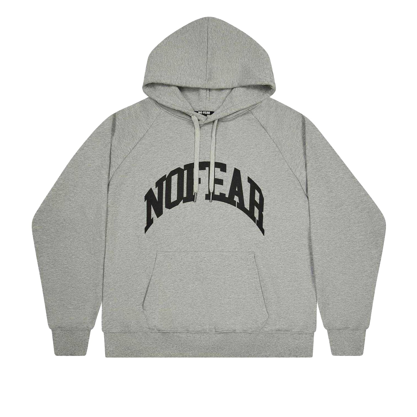 Grey Marl - Front - No Fear Mens Cotton Blend Raglan Pullover Hoodie