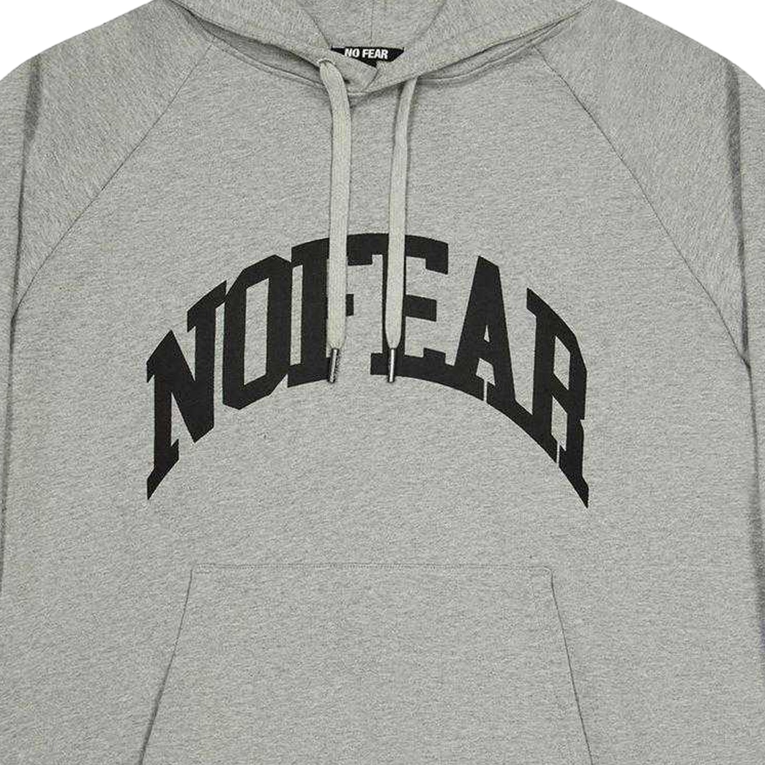 Grey Marl - Side - No Fear Mens Cotton Blend Raglan Pullover Hoodie
