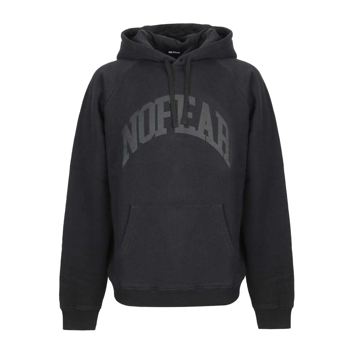 Black - Front - No Fear Mens Cotton Blend Raglan Pullover Hoodie