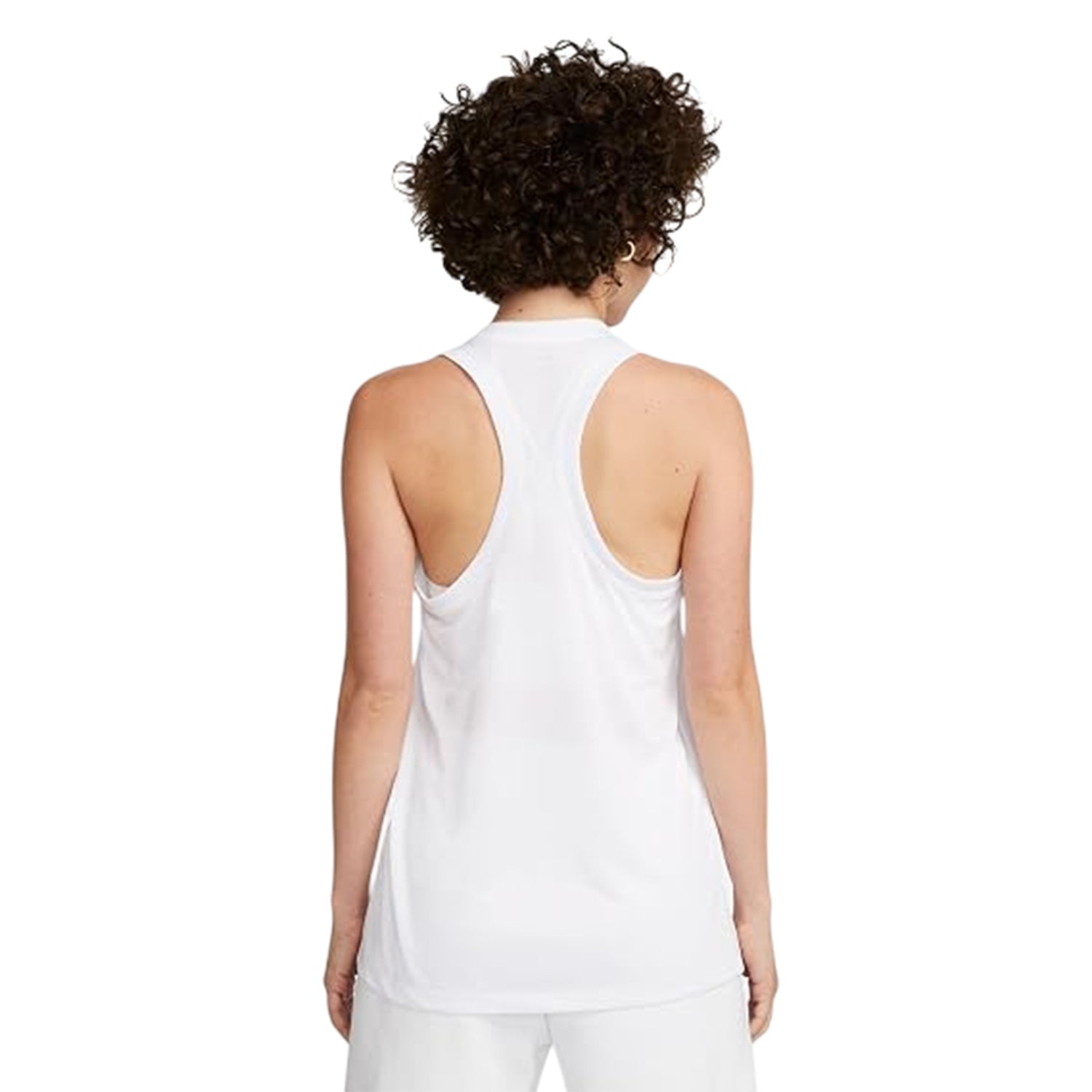 White - Back - Nike Womens-Ladies Dri-FIT Racerback Tank Top