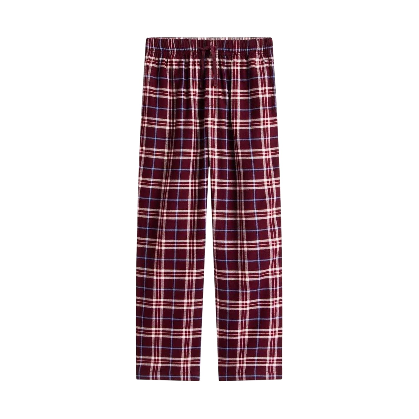Burgundy - Side - Tommy Hilfiger Mens Plaid Long Pyjama Set