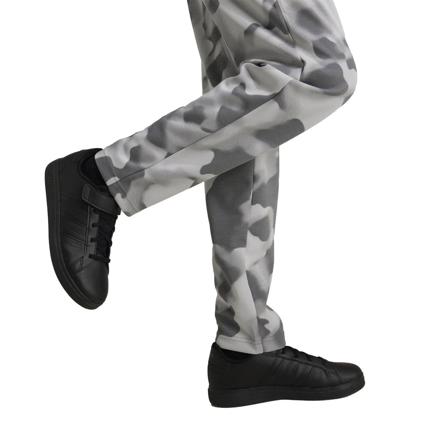 Grey-White - Side - Adidas Childrens-Kids Camo Joggers