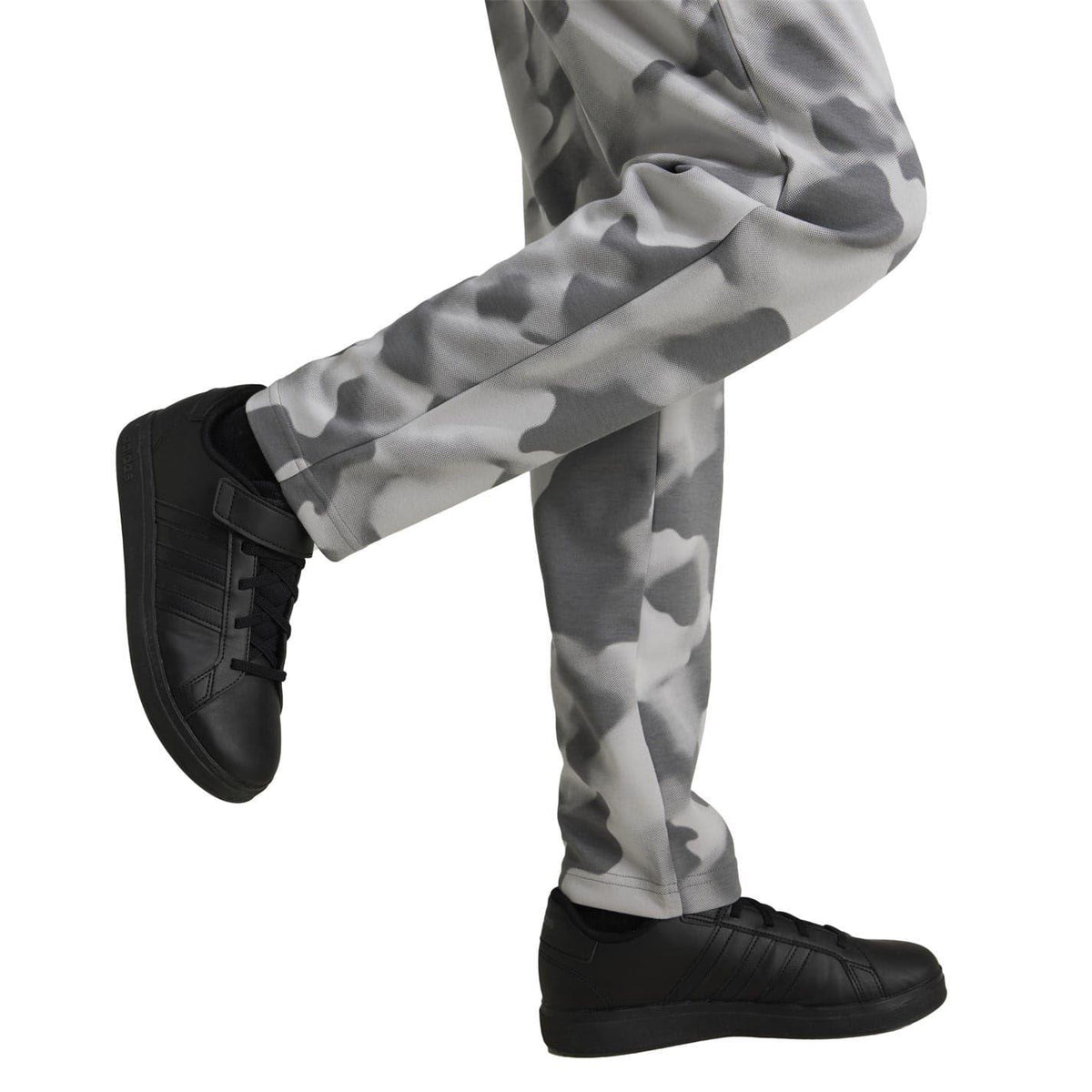 Grey-White - Side - Adidas Childrens-Kids Camo Joggers