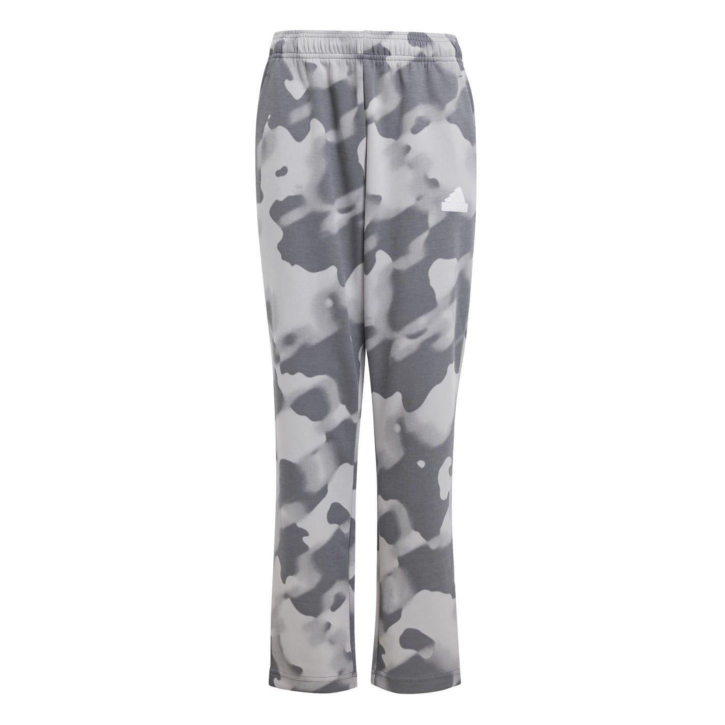 Grey-White - Front - Adidas Childrens-Kids Camo Joggers