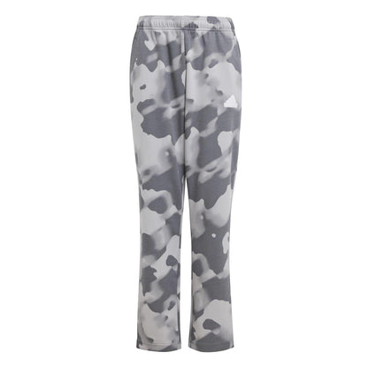 Grey-White - Front - Adidas Childrens-Kids Camo Joggers
