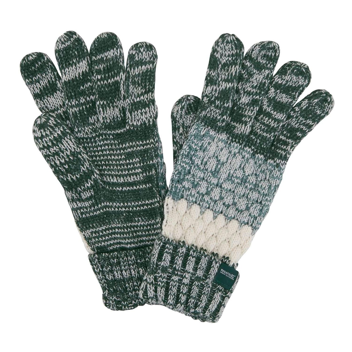 Green - Back - Regatta Unisex Adult Frosty VII Knitted Winter Gloves