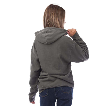 Black - Back - Adidas Womens-Ladies Trefoil Cotton Pullover Hoodie