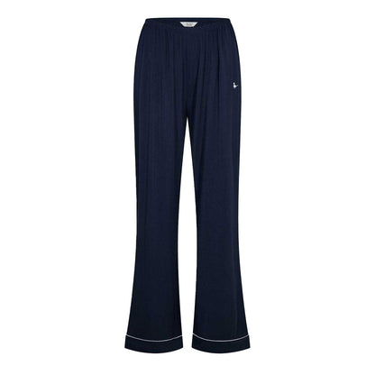 Navy - Side - Jack Wills Womens-Ladies Collared Long Pyjama Set