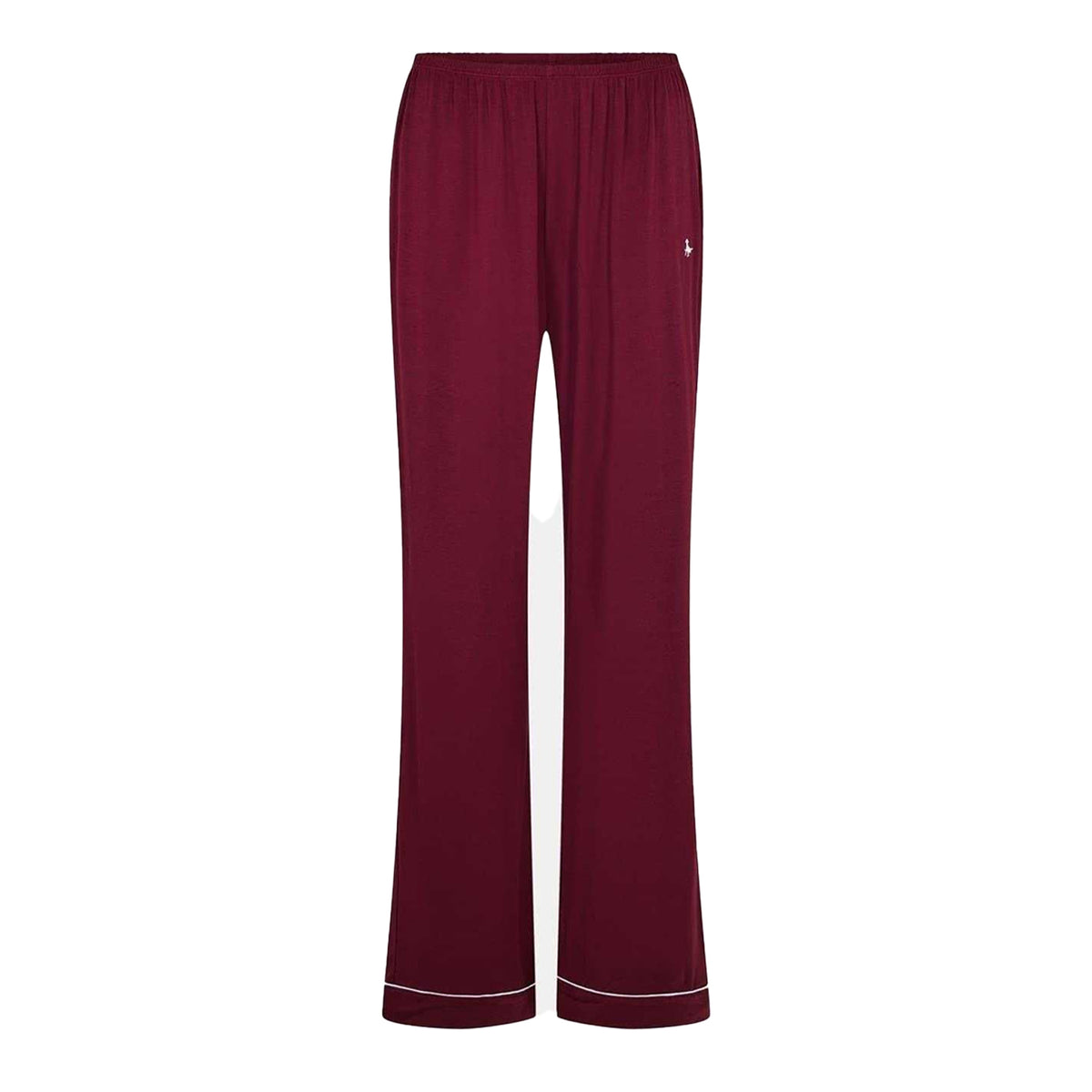 Wine - Side - Jack Wills Womens-Ladies Collared Long Pyjama Set