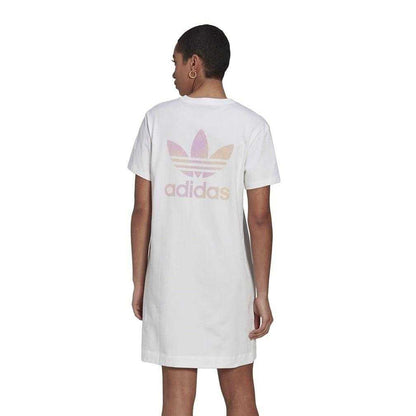 White - Back - Adidas Womens-Ladies Originals T-Shirt Dress
